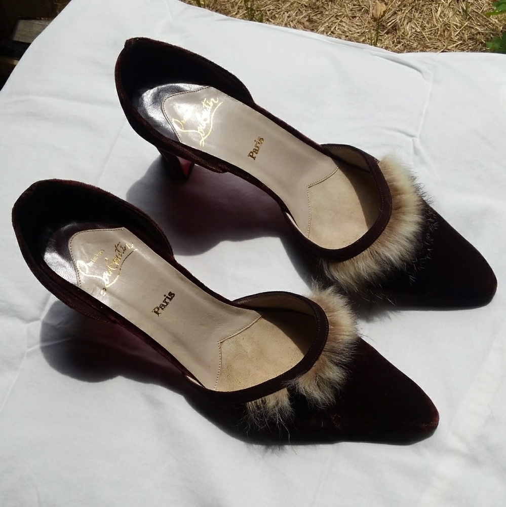 Christian Louboutin never worn velvet mules